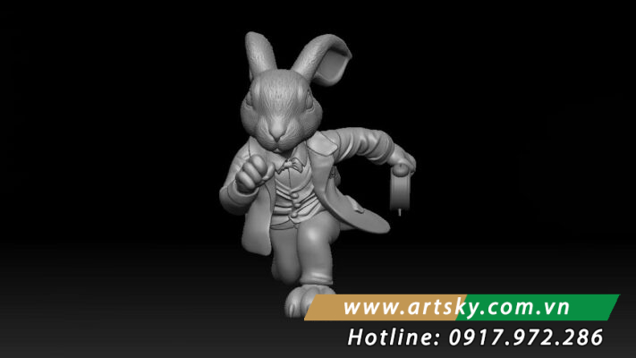 Hình ảnh thiết kế 3D sơ khởi Thỏ Nhanh – tinh thần nhanh quân và hiện đại