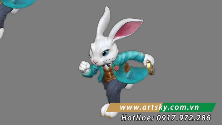 Phối cảnh 3D mô hình Thỏ Nhanh composite phát sáng tại Vinhome Cổ Loa