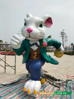 Thỏ Nhanh composite phát sáng sống động, nổi bật trong không gian vườn cổ tích.