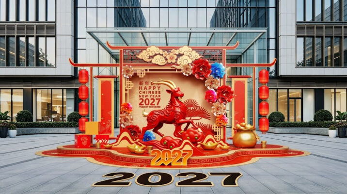 Đại cảnh 3D linh vật Tết hoành tráng ngoài trời do ArtSky thiết kế