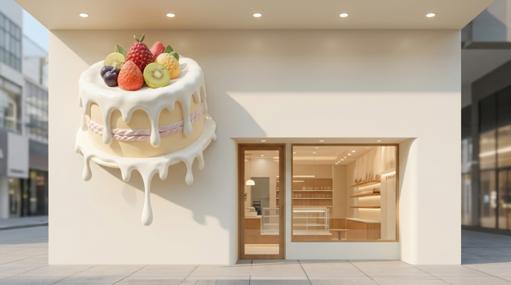 Biển hiệu 3D điêu khắc mô hình bánh kem sinh động cho cửa hàng F&B tại Hưng Yên