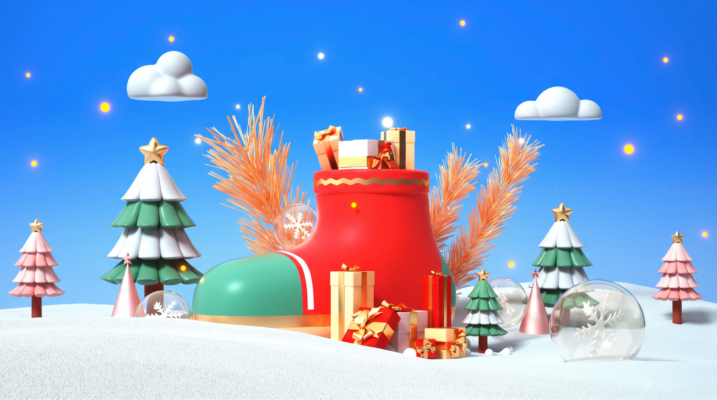 Tiểu cảnh chiếc ủng đỏ khổng lồ và hộp quà trang trí Noel tại Tuyên Quang