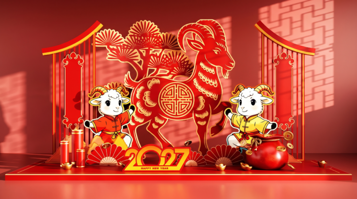 Tiểu cảnh linh vật Mùi xuân 2027 decor Tết tại Hải Phòng